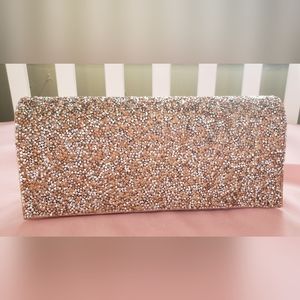 Metallic glitter rose gold purse